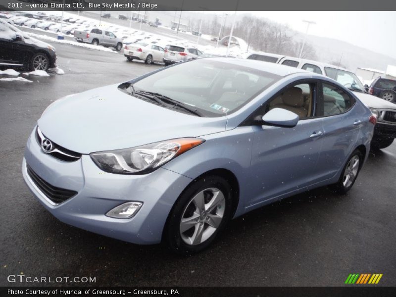 Blue Sky Metallic / Beige 2012 Hyundai Elantra GLS