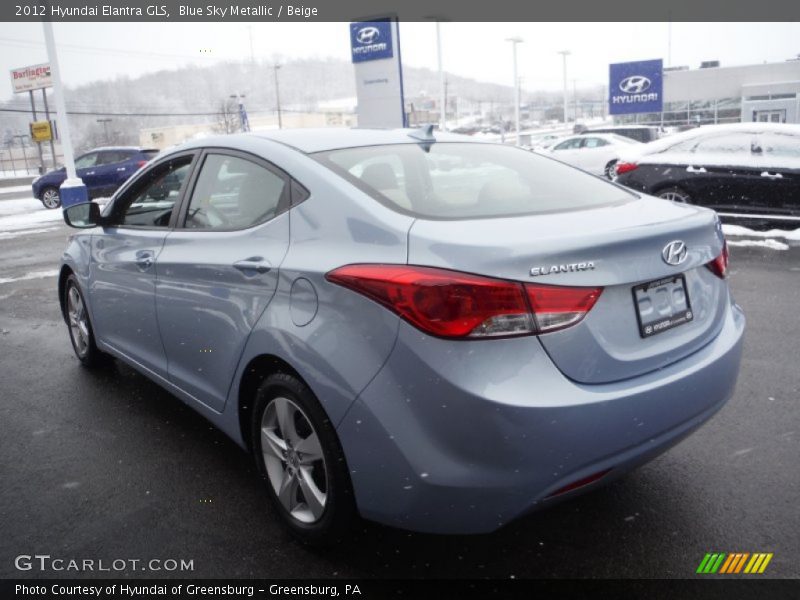 Blue Sky Metallic / Beige 2012 Hyundai Elantra GLS