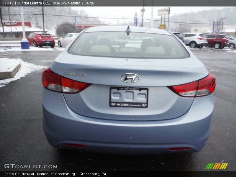 Blue Sky Metallic / Beige 2012 Hyundai Elantra GLS