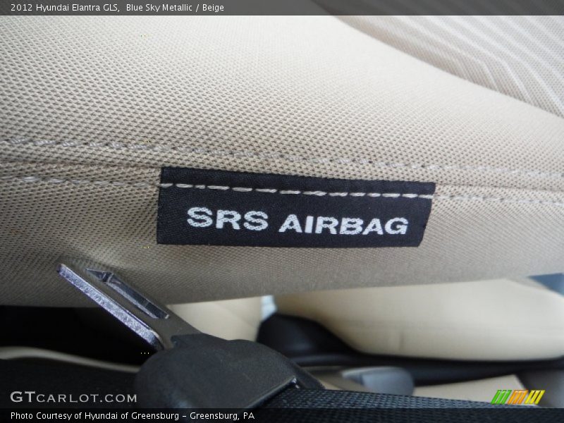 Blue Sky Metallic / Beige 2012 Hyundai Elantra GLS