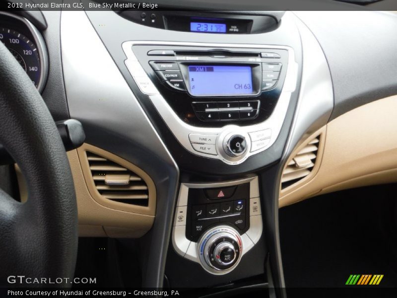 Blue Sky Metallic / Beige 2012 Hyundai Elantra GLS