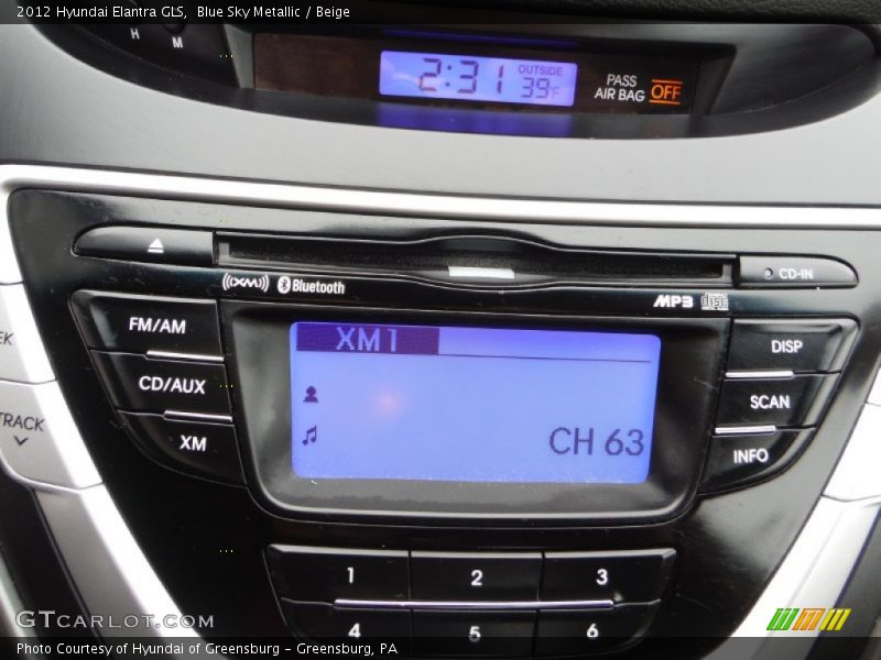 Blue Sky Metallic / Beige 2012 Hyundai Elantra GLS
