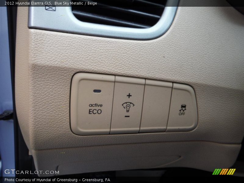 Blue Sky Metallic / Beige 2012 Hyundai Elantra GLS