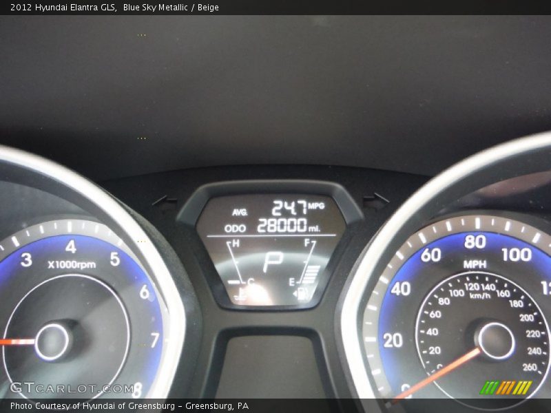 Blue Sky Metallic / Beige 2012 Hyundai Elantra GLS