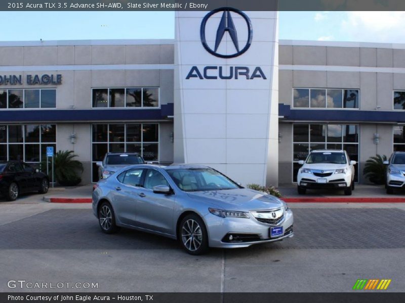 Slate Silver Metallic / Ebony 2015 Acura TLX 3.5 Advance SH-AWD