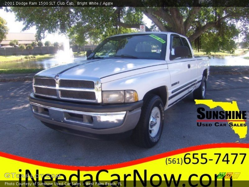 Bright White / Agate 2001 Dodge Ram 1500 SLT Club Cab