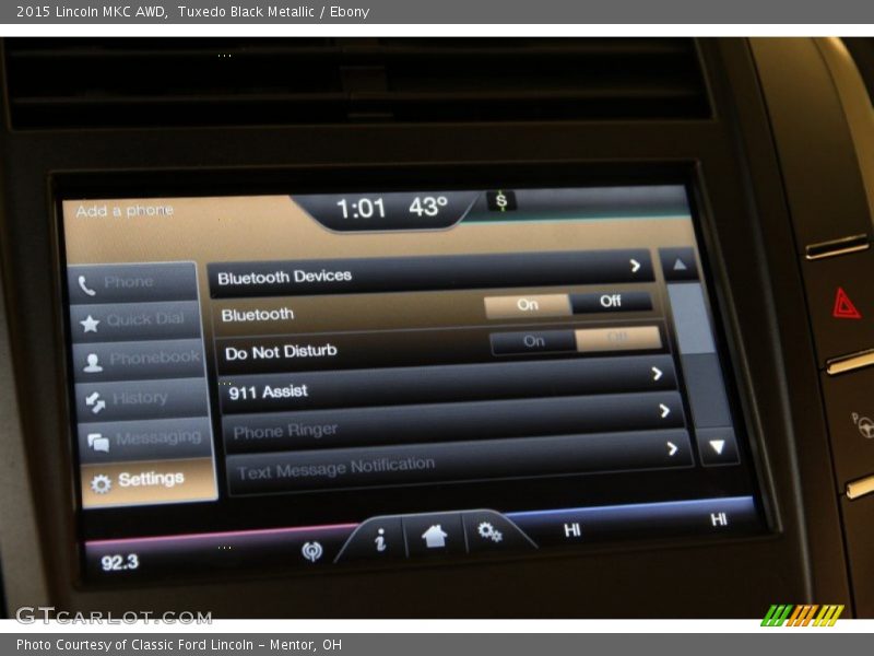 Tuxedo Black Metallic / Ebony 2015 Lincoln MKC AWD