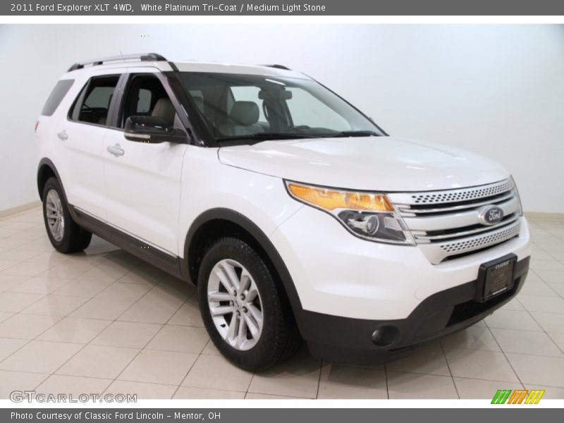 White Platinum Tri-Coat / Medium Light Stone 2011 Ford Explorer XLT 4WD