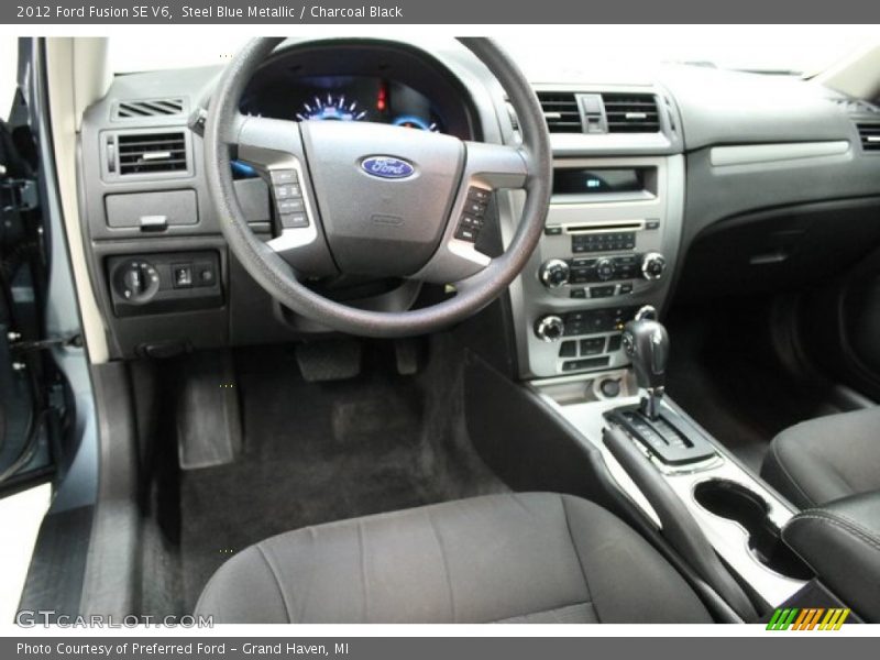 Steel Blue Metallic / Charcoal Black 2012 Ford Fusion SE V6