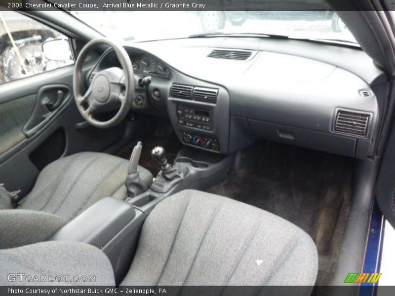 Arrival Blue Metallic / Graphite Gray 2003 Chevrolet Cavalier Coupe