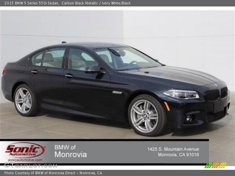 Carbon Black Metallic / Ivory White/Black 2015 BMW 5 Series 550i Sedan