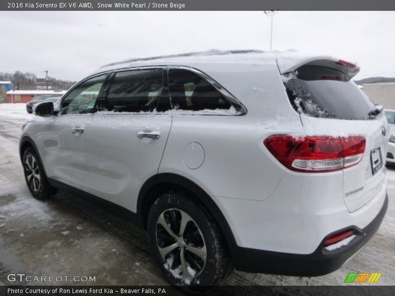 Snow White Pearl / Stone Beige 2016 Kia Sorento EX V6 AWD