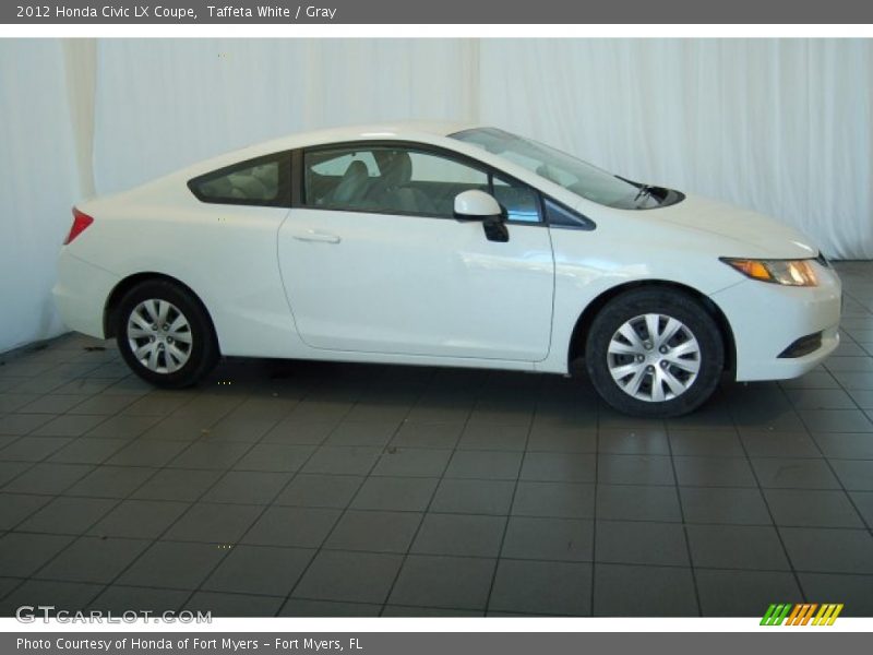Taffeta White / Gray 2012 Honda Civic LX Coupe