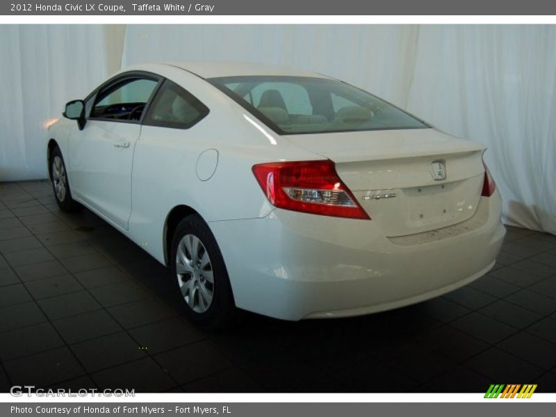 Taffeta White / Gray 2012 Honda Civic LX Coupe