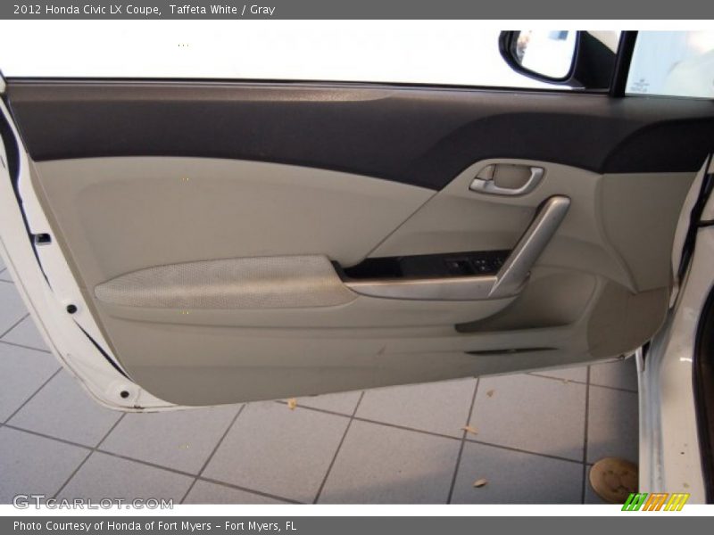 Taffeta White / Gray 2012 Honda Civic LX Coupe