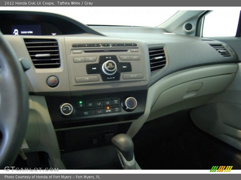 Taffeta White / Gray 2012 Honda Civic LX Coupe