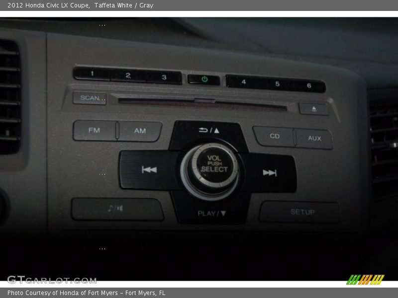 Taffeta White / Gray 2012 Honda Civic LX Coupe