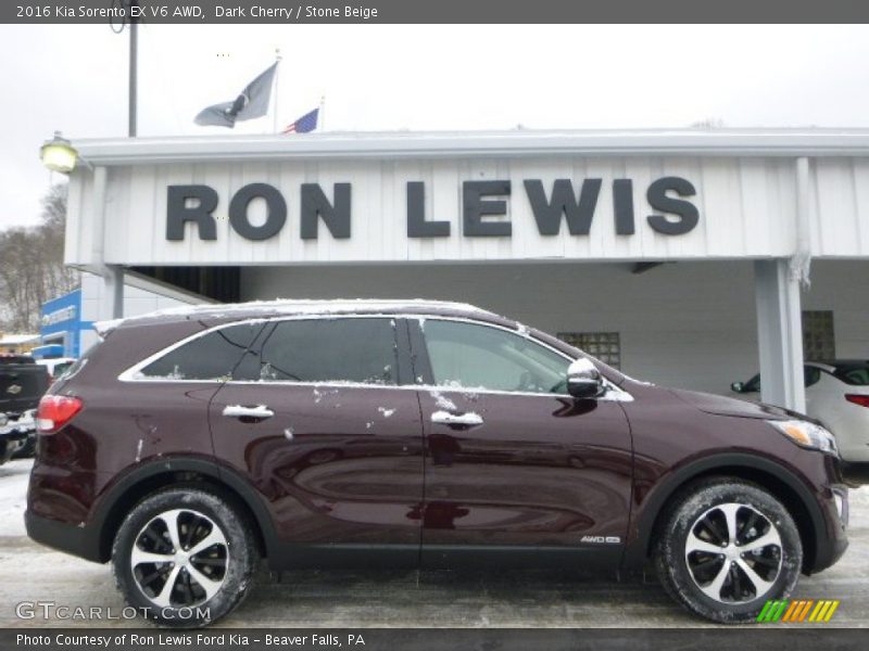 Dark Cherry / Stone Beige 2016 Kia Sorento EX V6 AWD