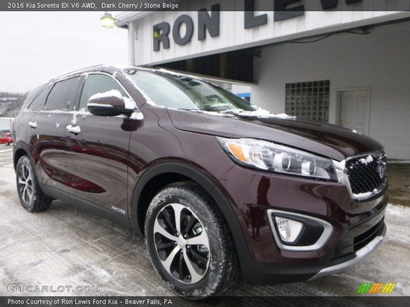 Dark Cherry / Stone Beige 2016 Kia Sorento EX V6 AWD