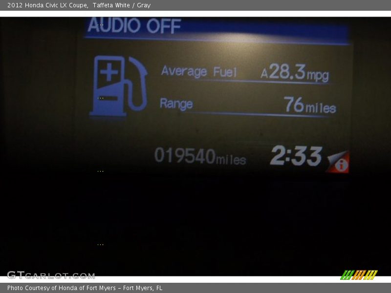 Taffeta White / Gray 2012 Honda Civic LX Coupe