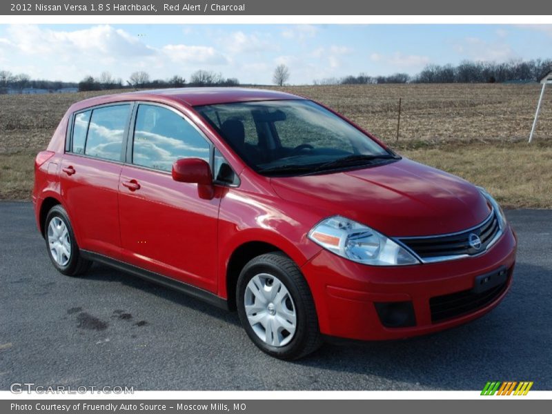Red Alert / Charcoal 2012 Nissan Versa 1.8 S Hatchback