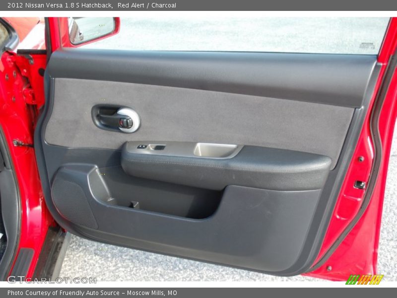 Red Alert / Charcoal 2012 Nissan Versa 1.8 S Hatchback