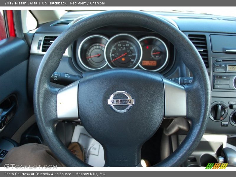 Red Alert / Charcoal 2012 Nissan Versa 1.8 S Hatchback