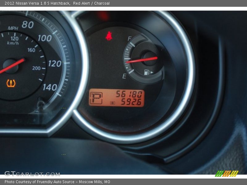 Red Alert / Charcoal 2012 Nissan Versa 1.8 S Hatchback