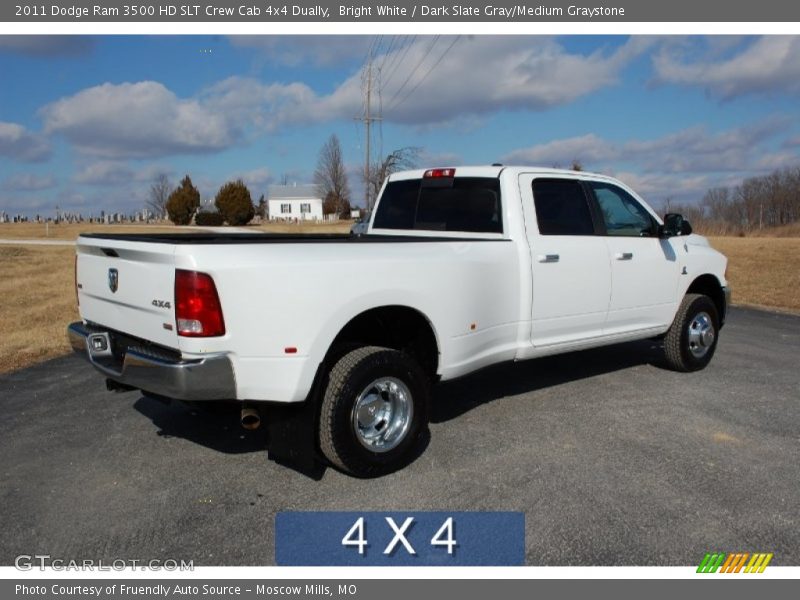 Bright White / Dark Slate Gray/Medium Graystone 2011 Dodge Ram 3500 HD SLT Crew Cab 4x4 Dually