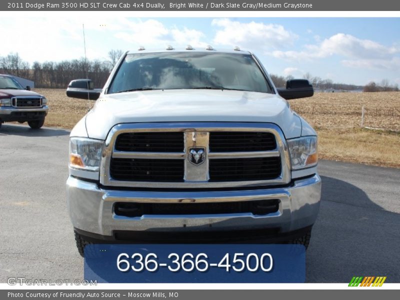 Bright White / Dark Slate Gray/Medium Graystone 2011 Dodge Ram 3500 HD SLT Crew Cab 4x4 Dually