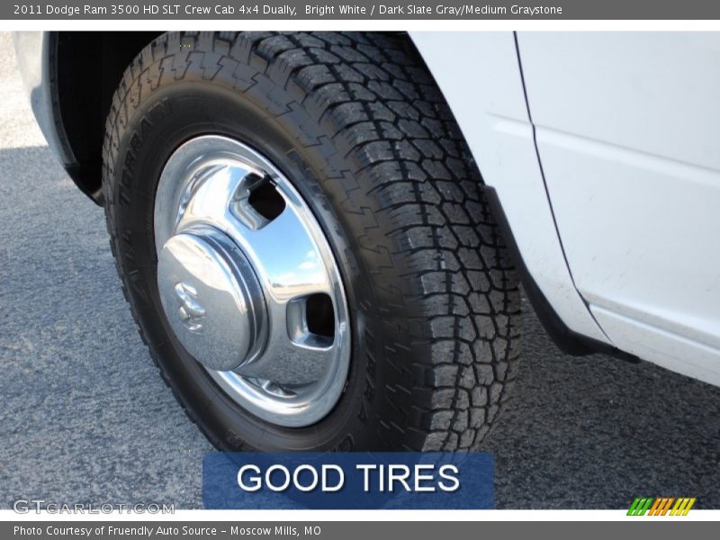 Bright White / Dark Slate Gray/Medium Graystone 2011 Dodge Ram 3500 HD SLT Crew Cab 4x4 Dually