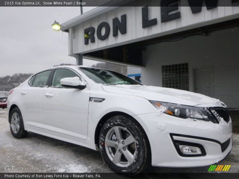 Snow White Pearl / Beige 2015 Kia Optima LX