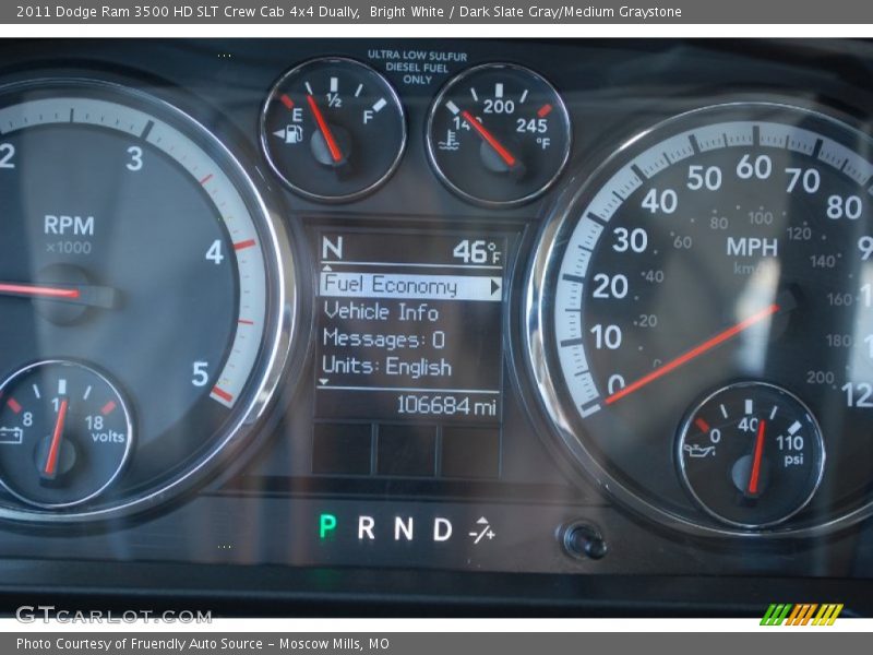 Bright White / Dark Slate Gray/Medium Graystone 2011 Dodge Ram 3500 HD SLT Crew Cab 4x4 Dually