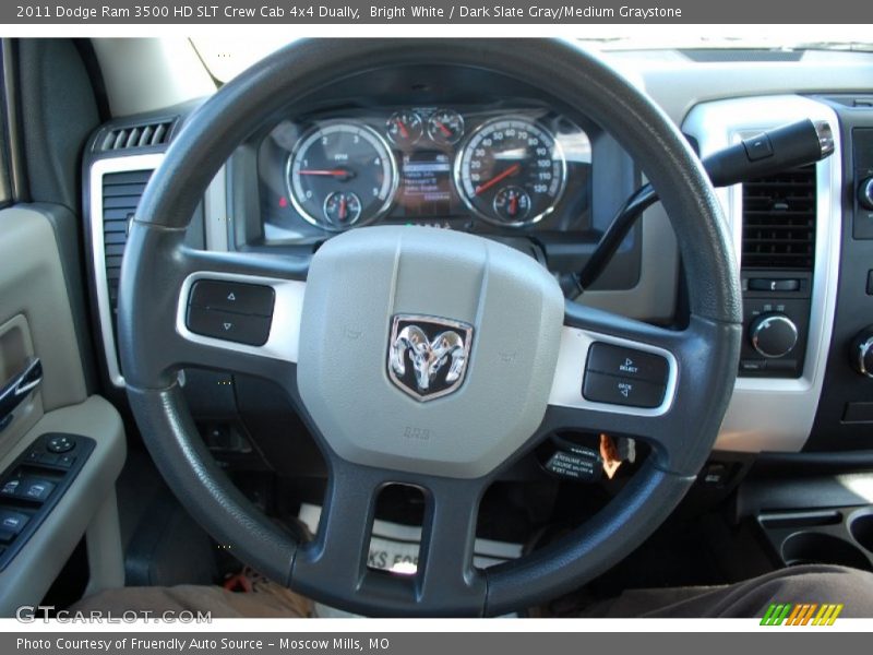 Bright White / Dark Slate Gray/Medium Graystone 2011 Dodge Ram 3500 HD SLT Crew Cab 4x4 Dually
