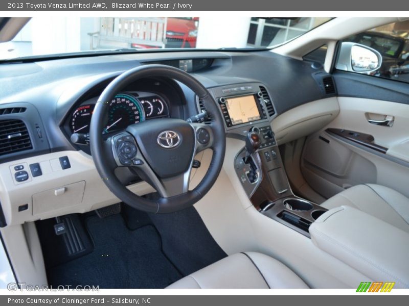 Blizzard White Pearl / Ivory 2013 Toyota Venza Limited AWD