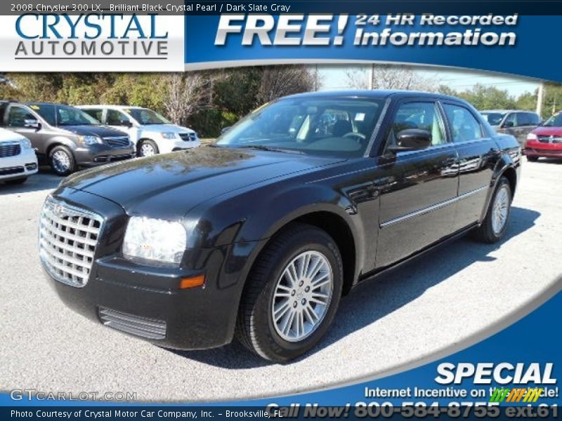 Brilliant Black Crystal Pearl / Dark Slate Gray 2008 Chrysler 300 LX