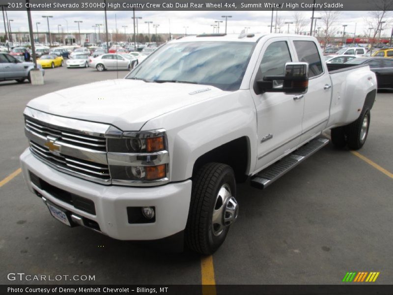 Summit White / High Country Saddle 2015 Chevrolet Silverado 3500HD High Country Crew Cab Dual Rear Wheel 4x4