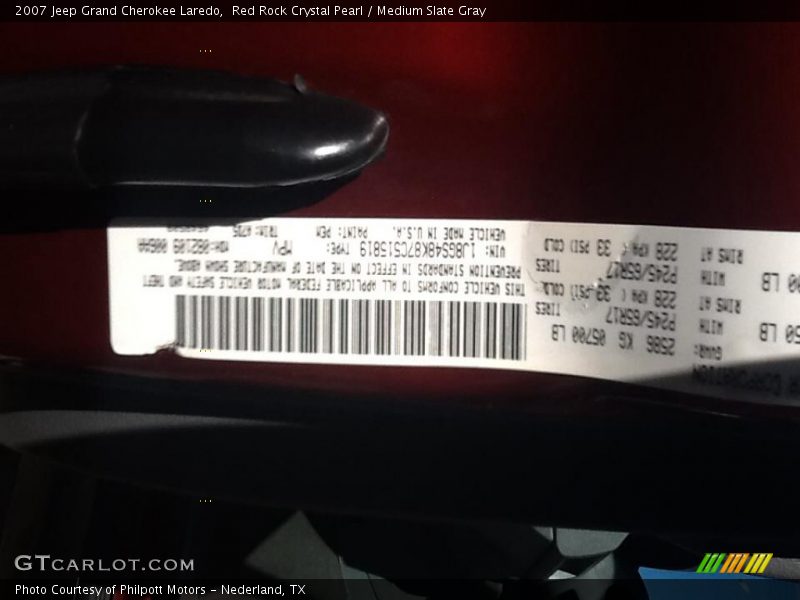 Red Rock Crystal Pearl / Medium Slate Gray 2007 Jeep Grand Cherokee Laredo