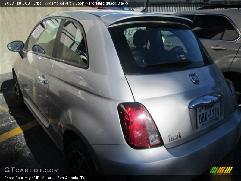 Argento (Silver) / Sport Nero/Nero (Black/Black) 2013 Fiat 500 Turbo