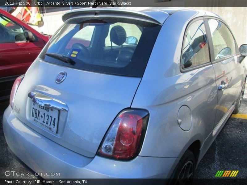 Argento (Silver) / Sport Nero/Nero (Black/Black) 2013 Fiat 500 Turbo