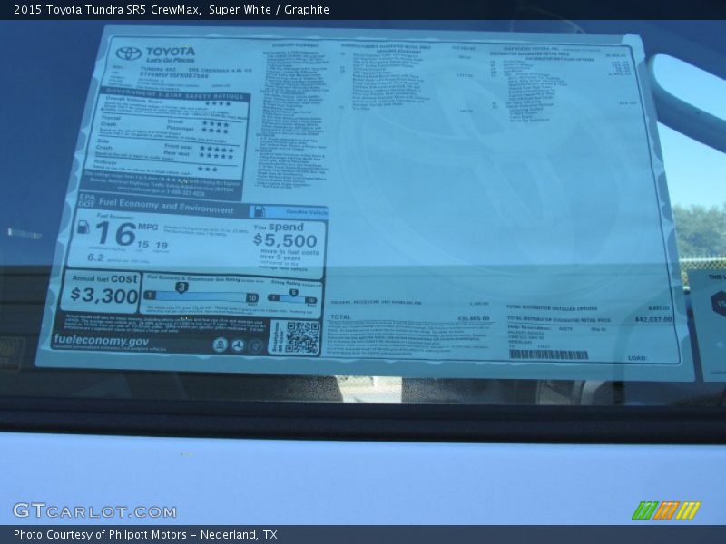 Super White / Graphite 2015 Toyota Tundra SR5 CrewMax