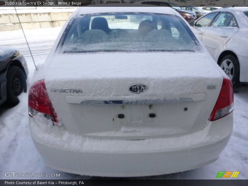 White / Beige 2008 Kia Spectra EX Sedan