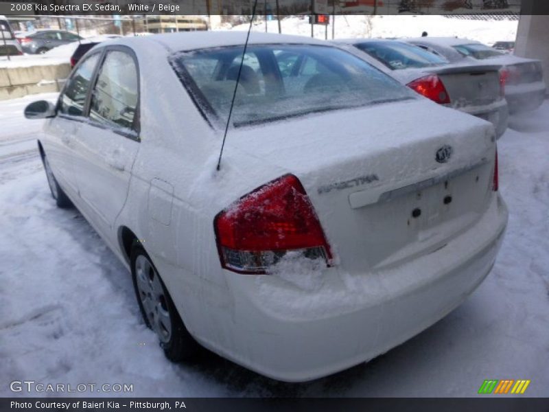 White / Beige 2008 Kia Spectra EX Sedan