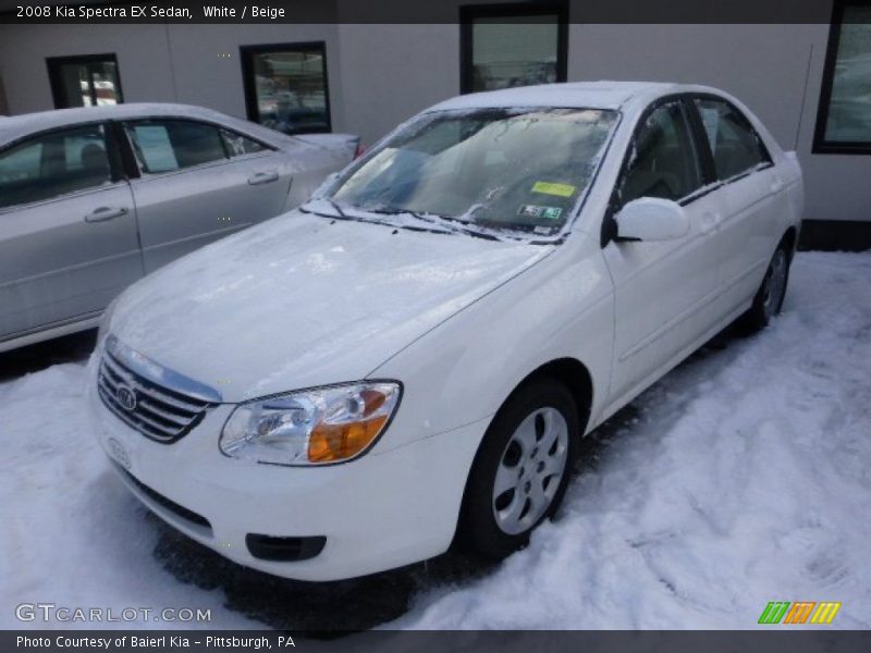 White / Beige 2008 Kia Spectra EX Sedan