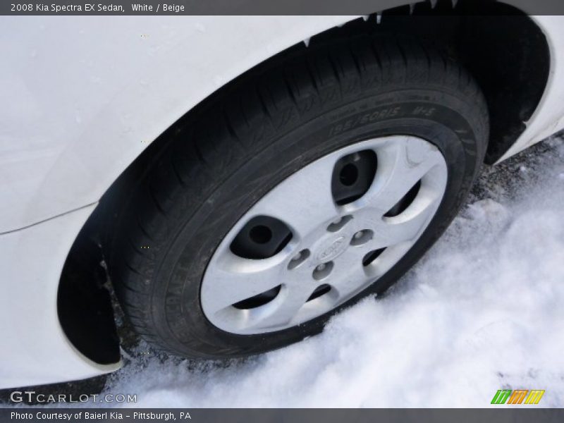 White / Beige 2008 Kia Spectra EX Sedan