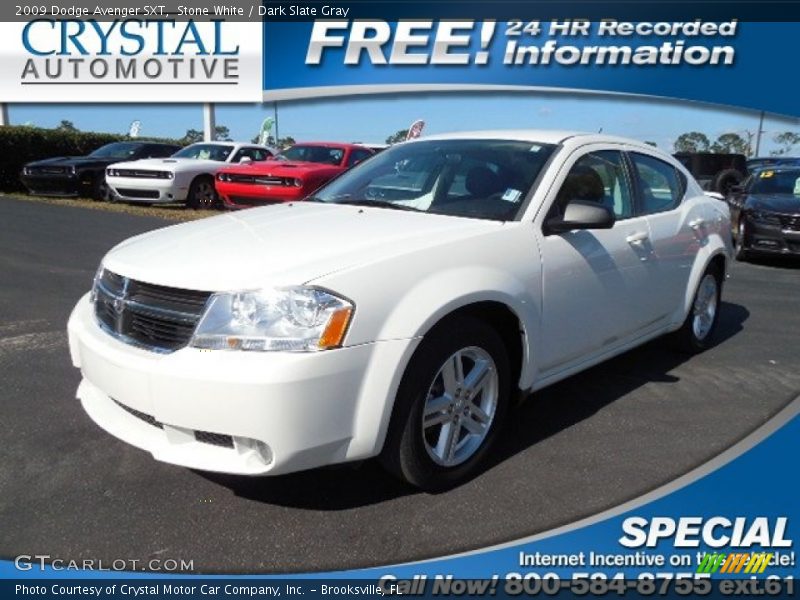 Stone White / Dark Slate Gray 2009 Dodge Avenger SXT