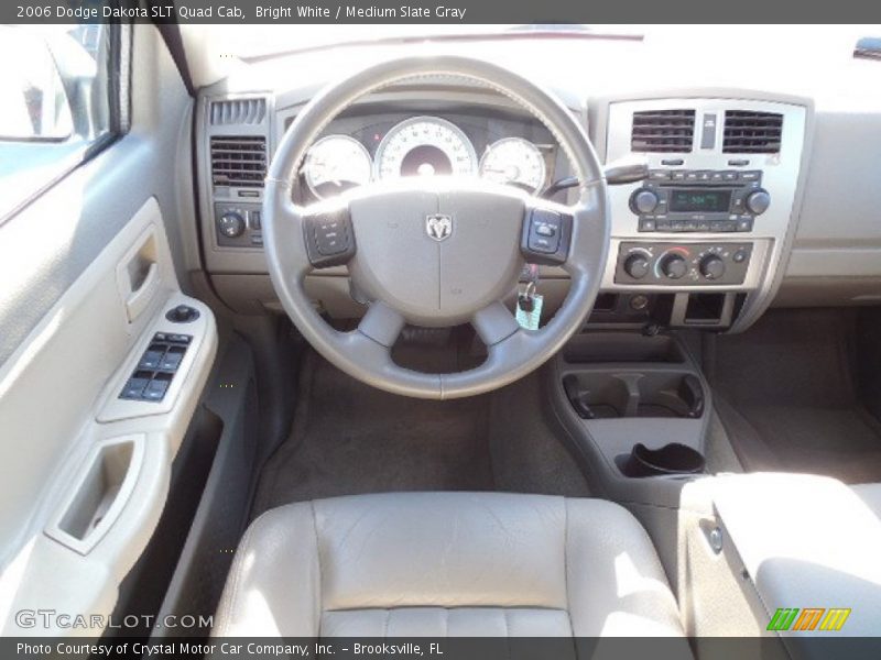 Bright White / Medium Slate Gray 2006 Dodge Dakota SLT Quad Cab