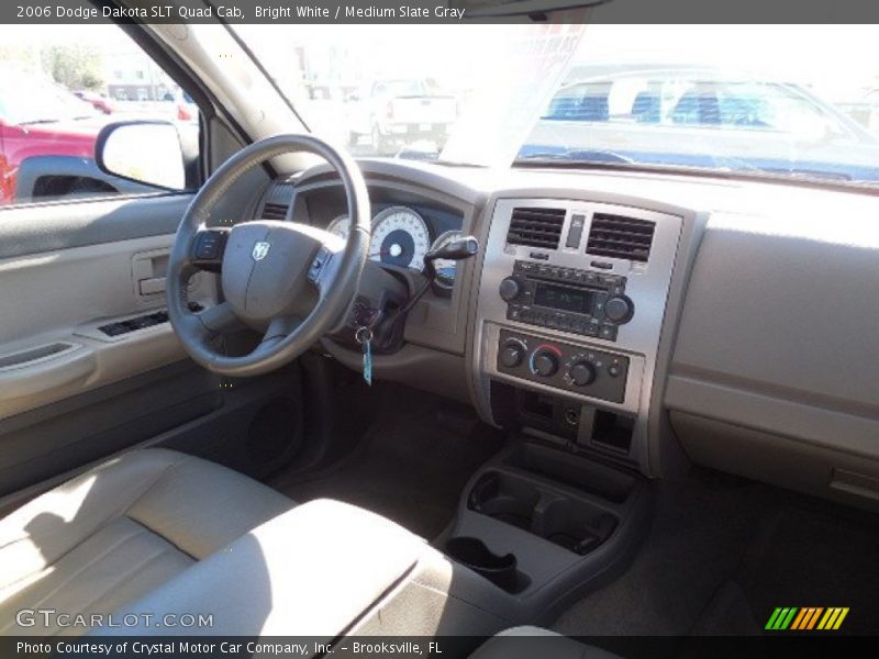 Bright White / Medium Slate Gray 2006 Dodge Dakota SLT Quad Cab