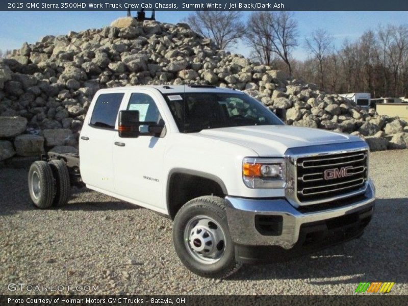Summit White / Jet Black/Dark Ash 2015 GMC Sierra 3500HD Work Truck Crew Cab Chassis