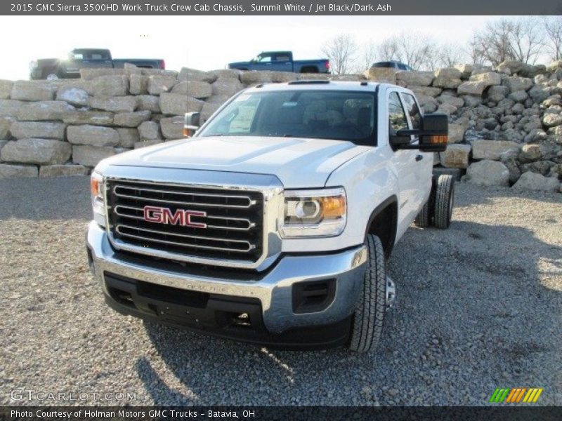 Summit White / Jet Black/Dark Ash 2015 GMC Sierra 3500HD Work Truck Crew Cab Chassis